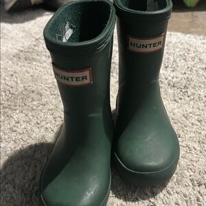 Hunter Kids Dark Green Waterproof Rain Boots
